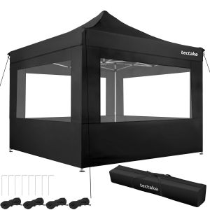 3x3m Foldable Aluminum Garden Pavilion with 4 Side Panels