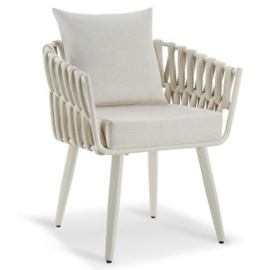 Lugano chair in rope design with aluminum frame