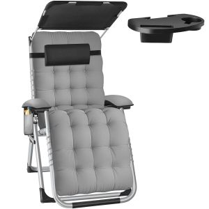 Sun Lounger Cirrus with Plush Padding, Built-in Sun Shade and Folding Function