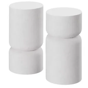 Bedside Nightstand Amine Set of 2 - weatherproof side tables, 15 kg capacity