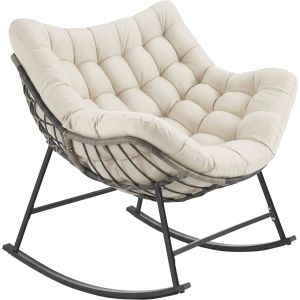 Tami Rocking Chair, Upholstered, with Quilted Pattern